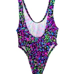 PURPLE MIDNIGHT DISCO BAYWATCH RAVE BODYSUIT